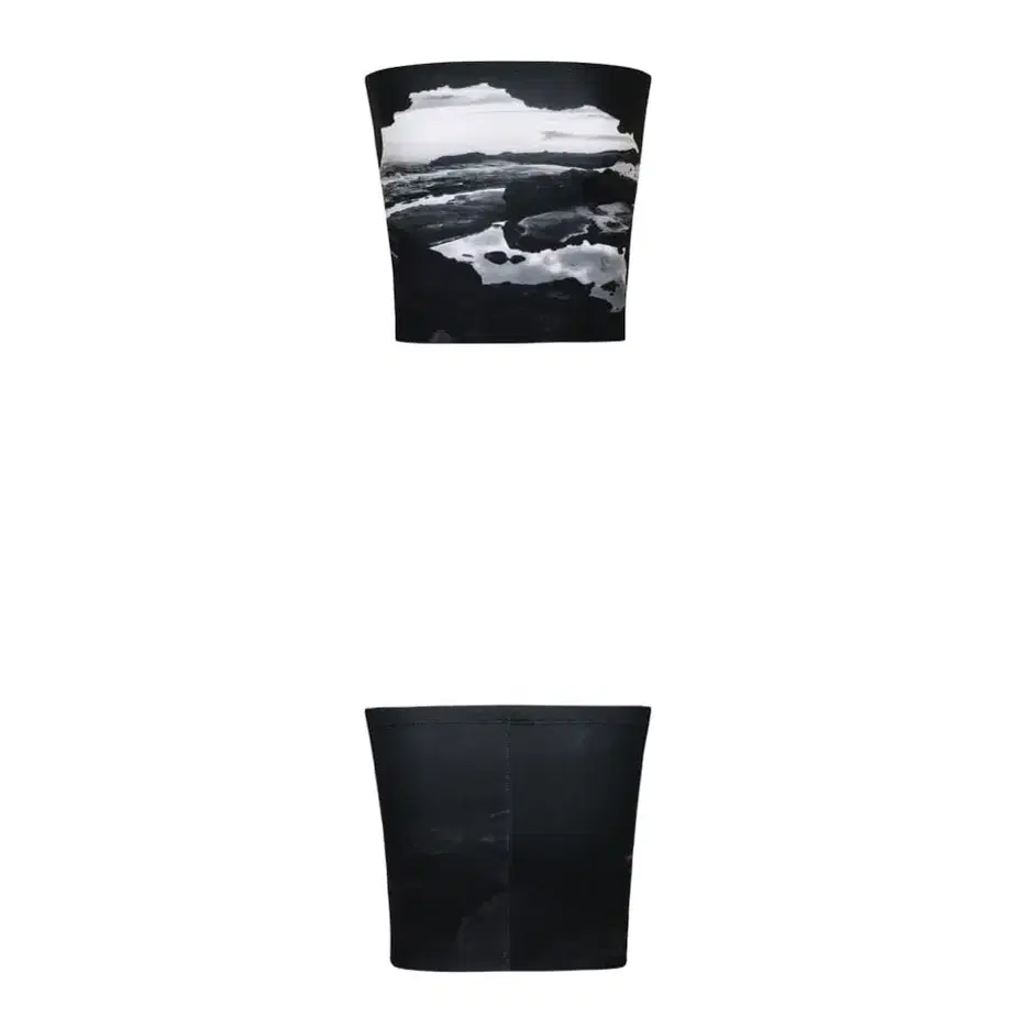 YUSE 유즈 탑 PRINTED TUBE TOP - DARK SEASID