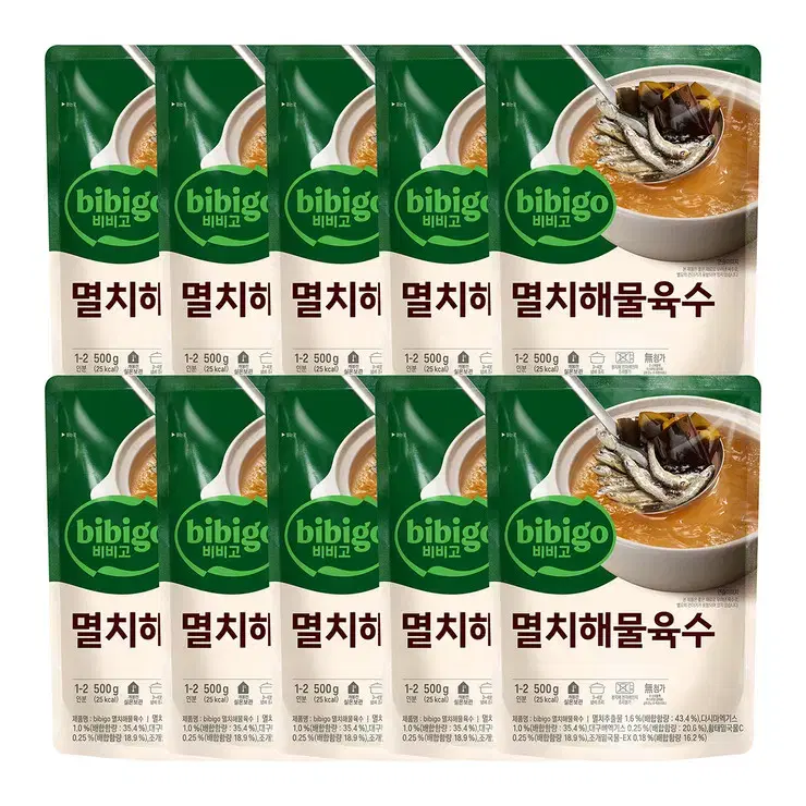 CJ 비비고 진국육수 멸치해물육수 500g x 10개