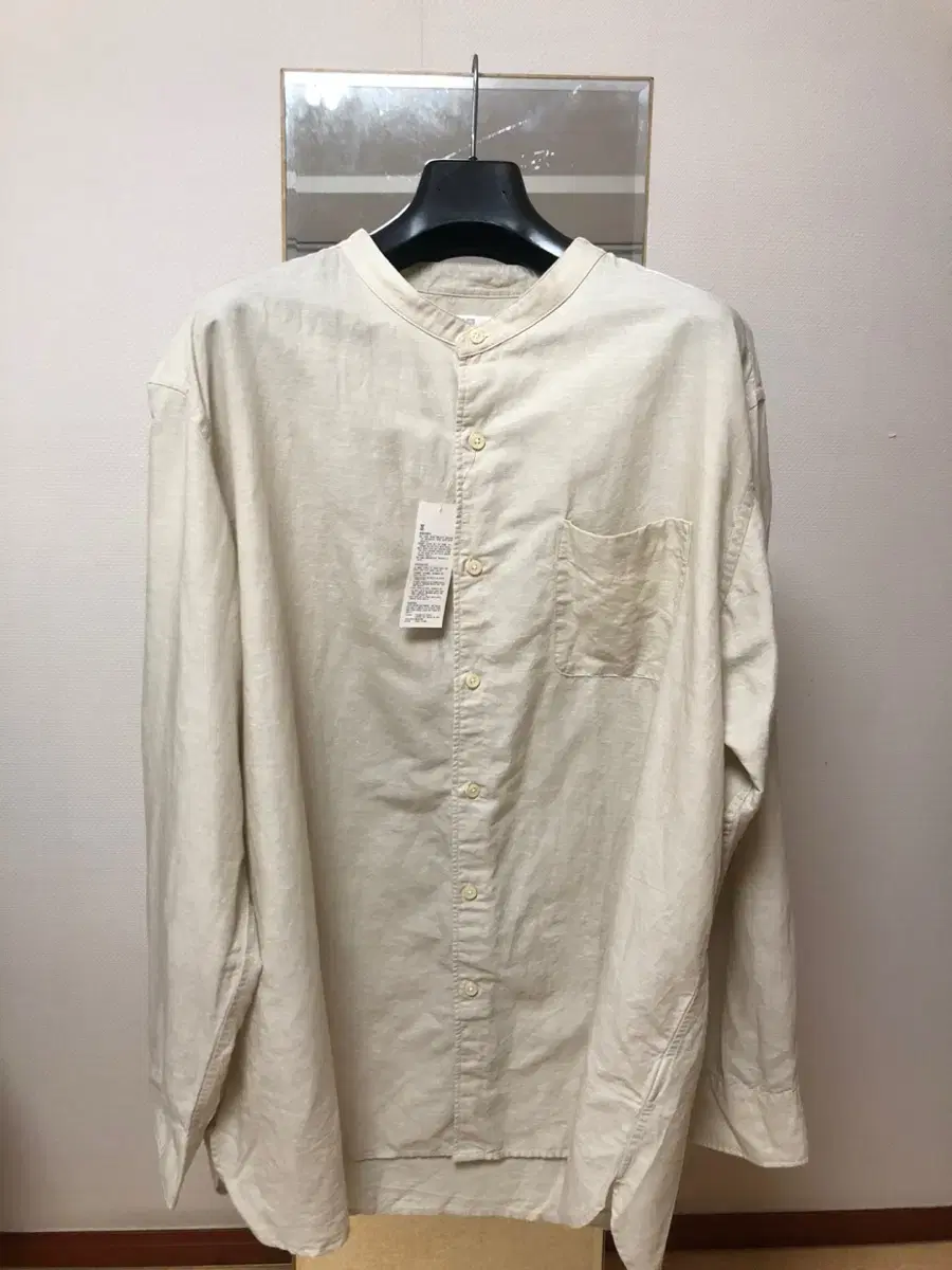 <빅사이즈>CottonLinenStandkara shirt (long sleeve, new)