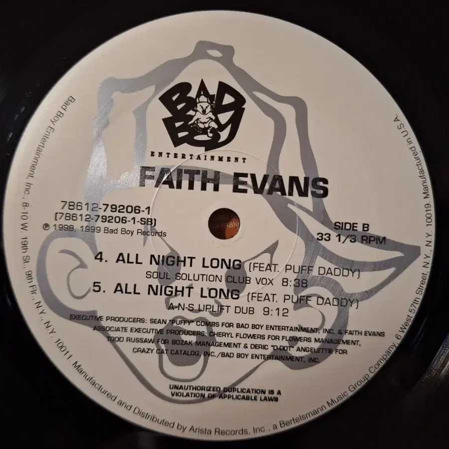 미국원반/Faith Evans - All night long LP