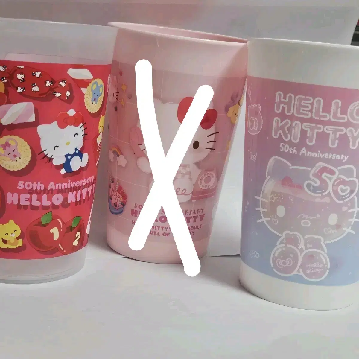 Konjac Jelly Dome) 50th Anniversary Kitty Cup Pencil Flower Storage Box Japan Daiso Seria Classic Kitty