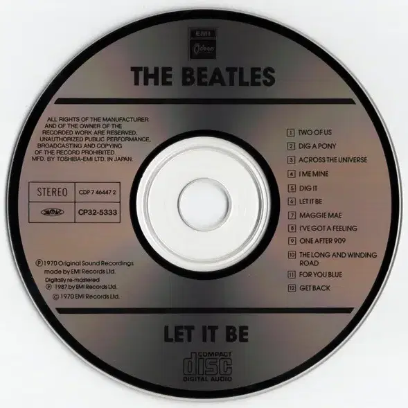 Beatles - Let It Be (CD) 일본반 1987 민트급 중고