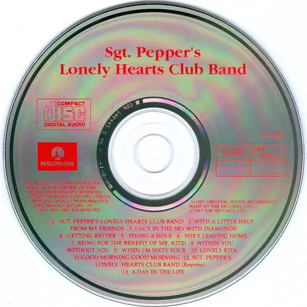 Beatles - Sgt. Pepper's (CD) 유럽반1992 민트급