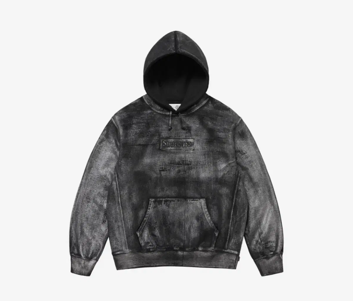 SupremexMM6 Maison Margiela Foil Box Logo Hooded Sweatshirt Black