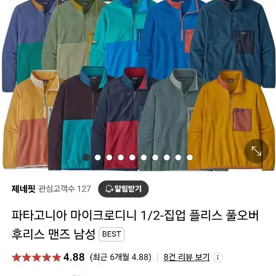 파타고니아 마이크로디니 하프집 풀오버 남M