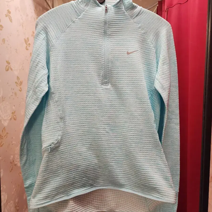 나이키 Nike Dri-Fit 라이트 블루 와플 텍스처 지퍼 풀오버