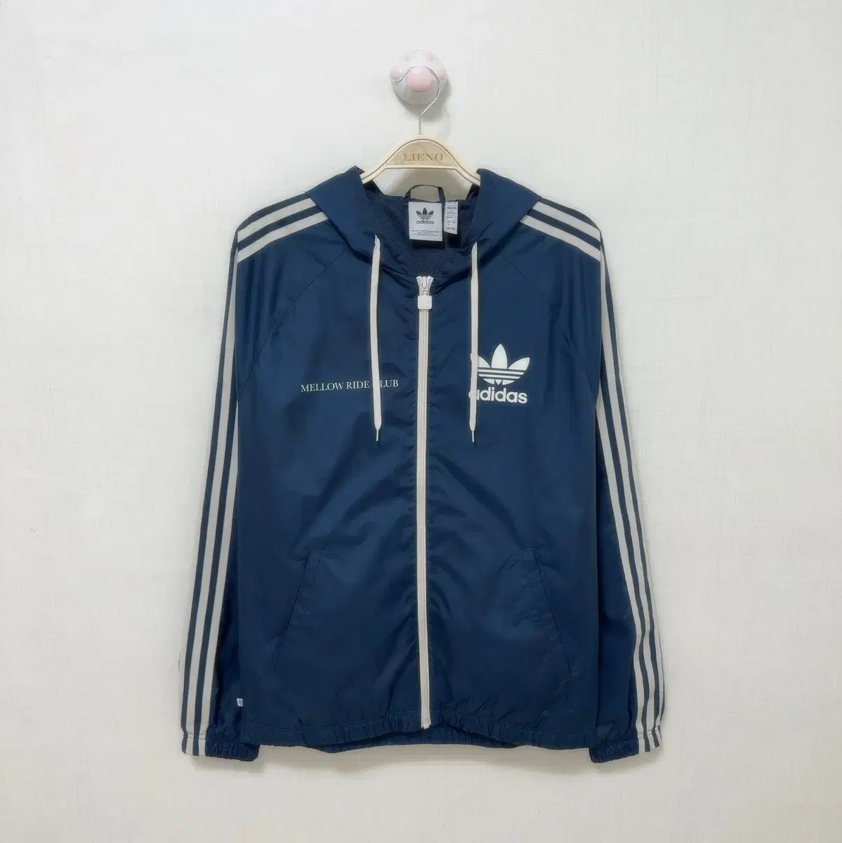 Adidas Unisex Mellow Ride Club Hooded Windbreaker Navy Jacket