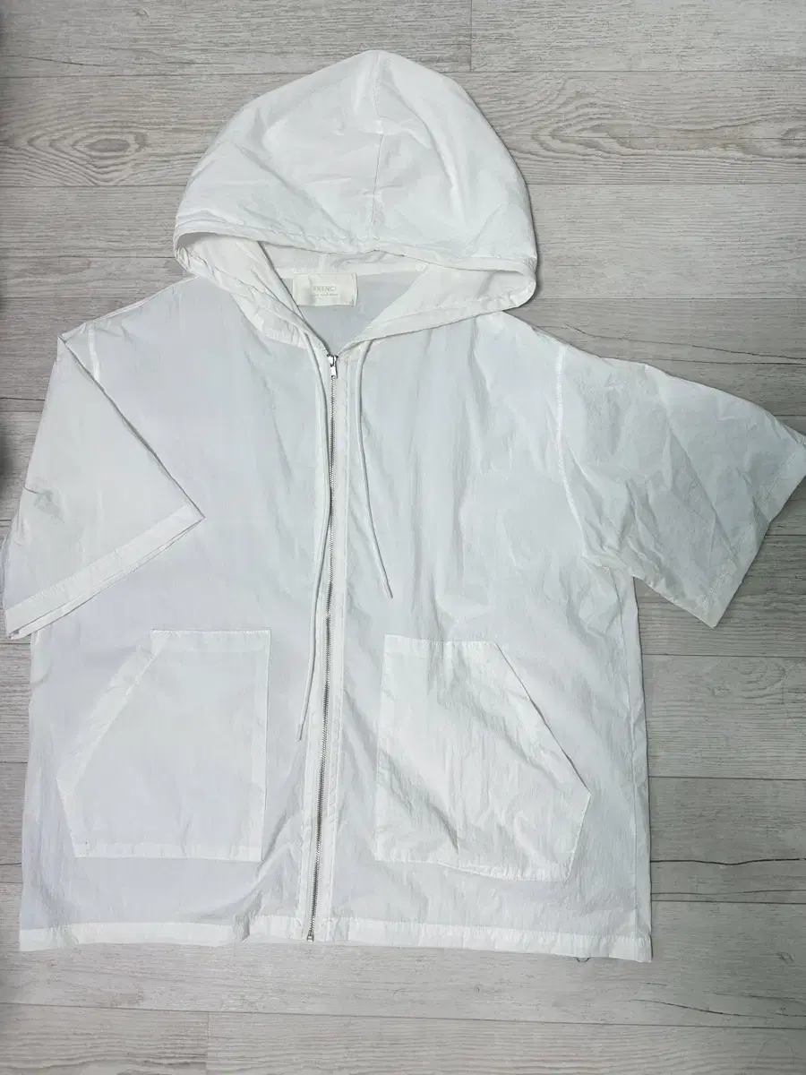 French Short Sleeve Hooded Windbreaker