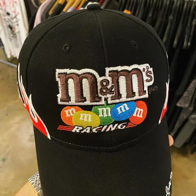 00s 미국 빈티지 나스카 레이싱 M&Ms 불꽃 모자