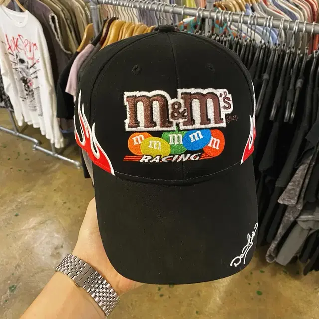 00s 미국 빈티지 나스카 레이싱 M&Ms 불꽃 모자