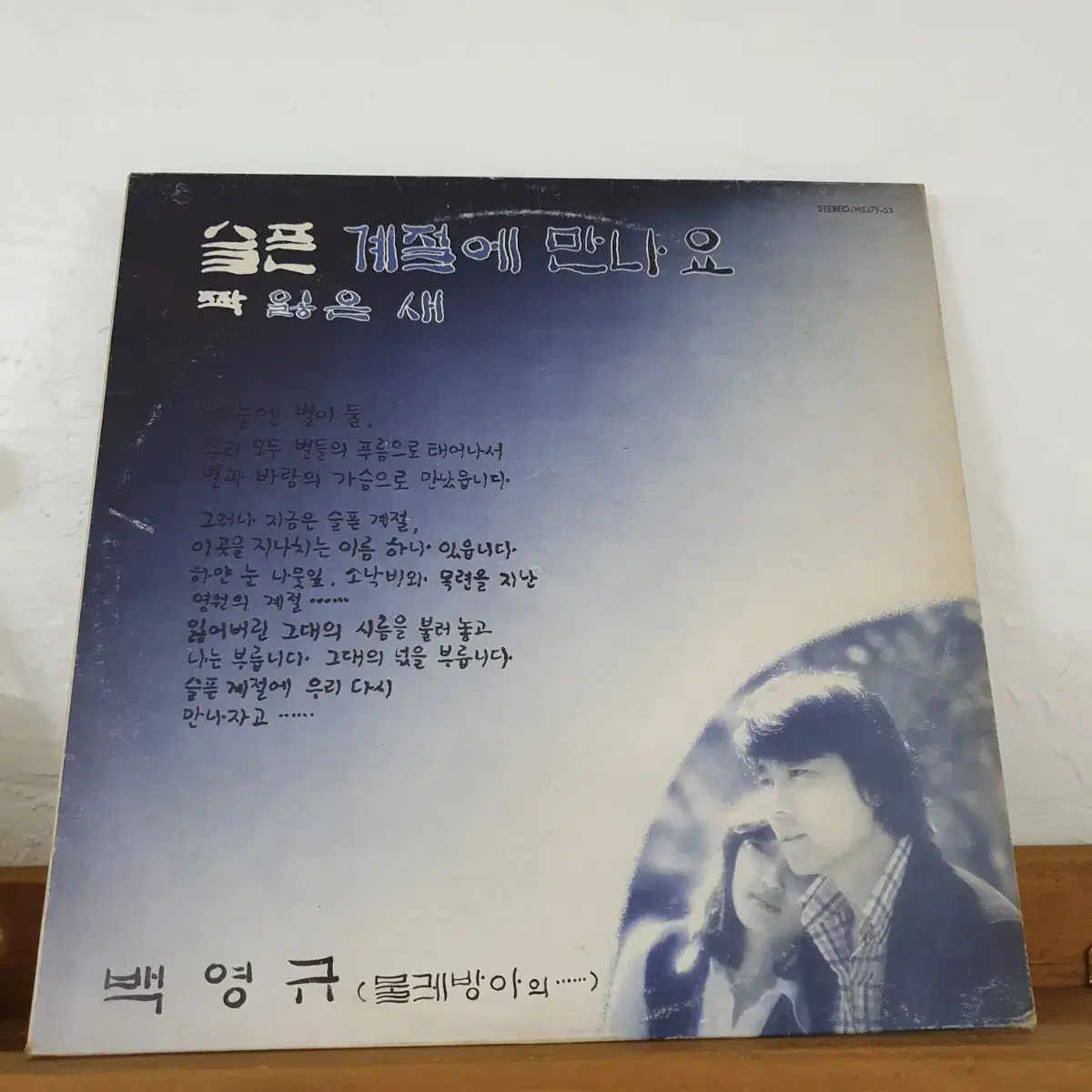 백영규 LP  1980  슬픈계절에만나요  잊지는말아야지  순이생각