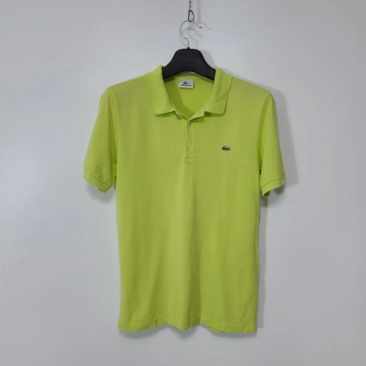 (95)Lacoste lime-colored short-sleeved karati