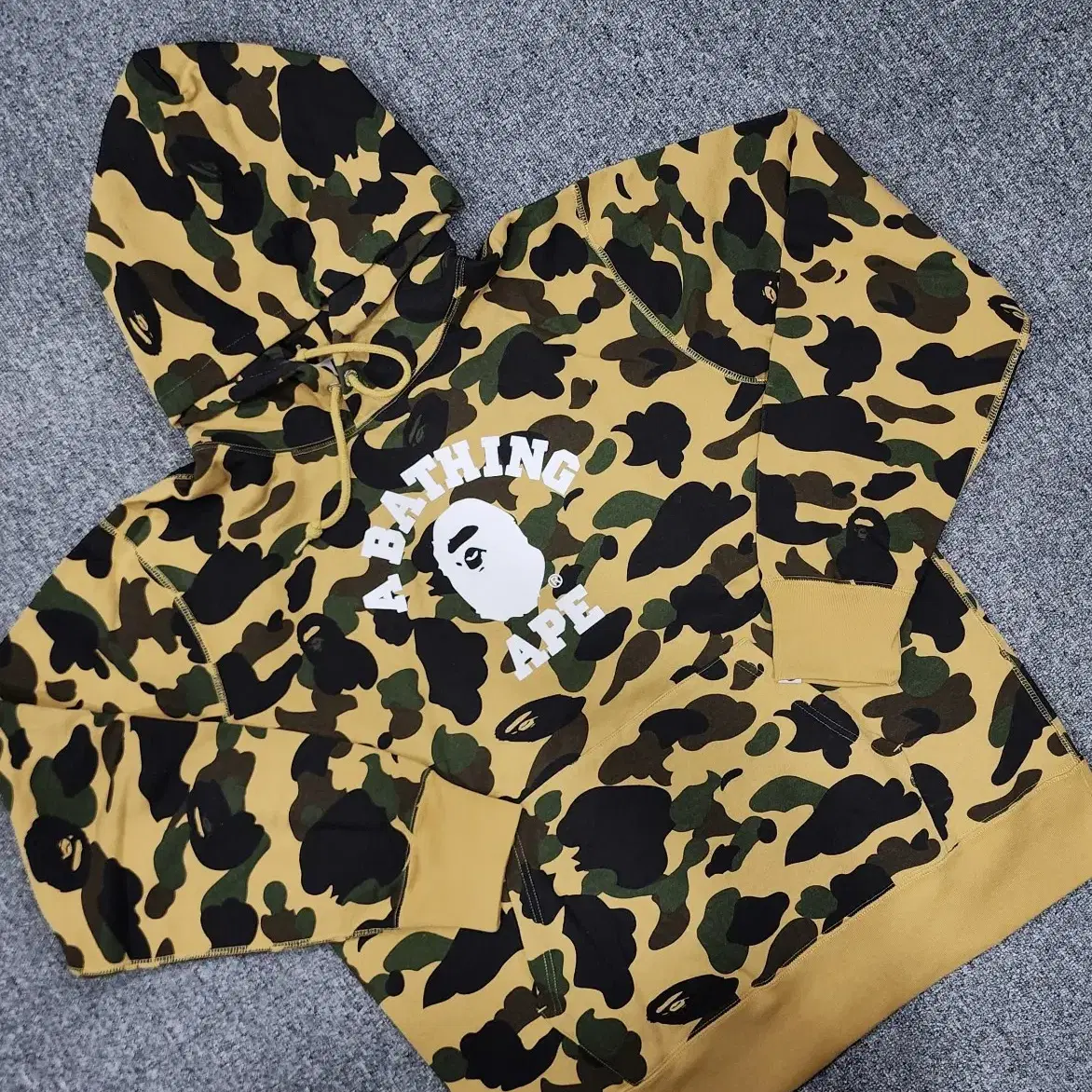 베이프 Bape 카모 컬리지 풀오버 후드티 2XL