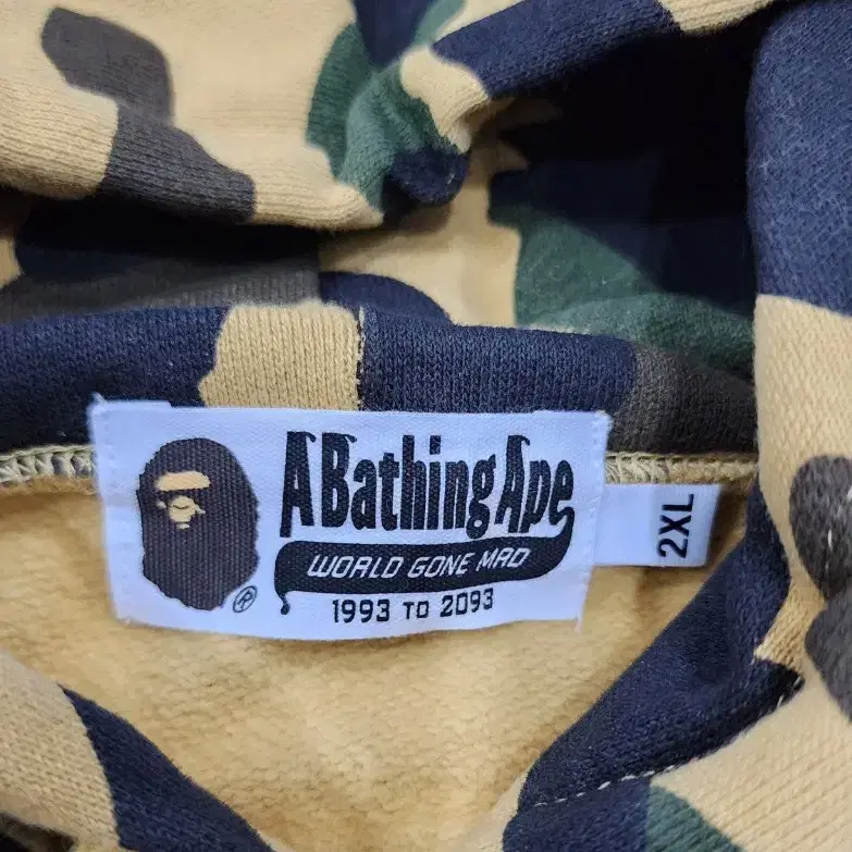 베이프 Bape 카모 컬리지 풀오버 후드티 2XL