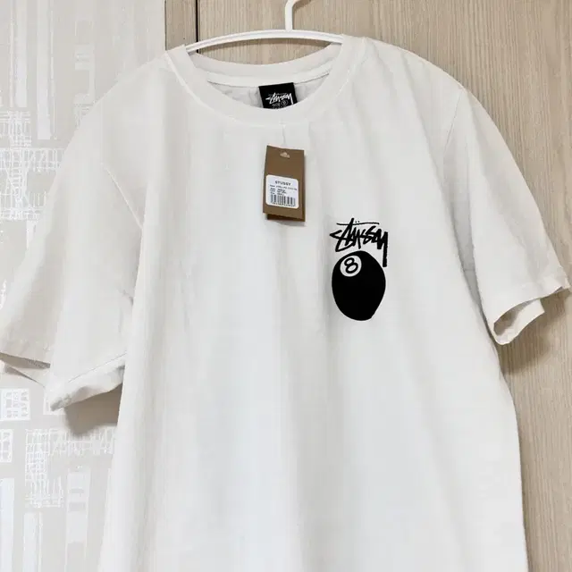 스투시 8볼티 stussy 8ball 내츄럴 화이트 반팔 S (택O)