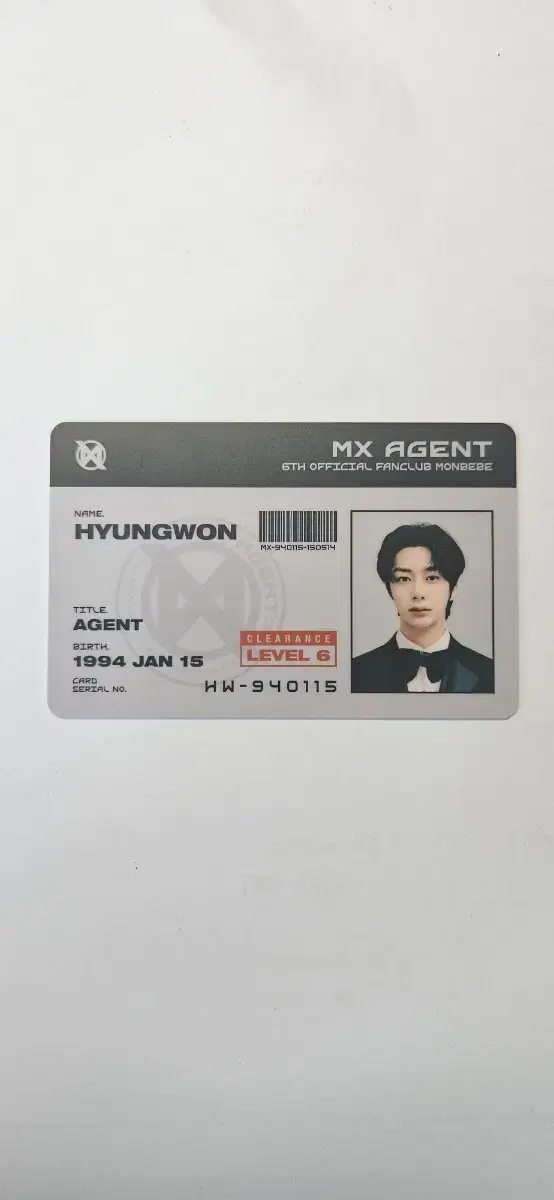 monsta x hyungwon mx agent fan con id kard