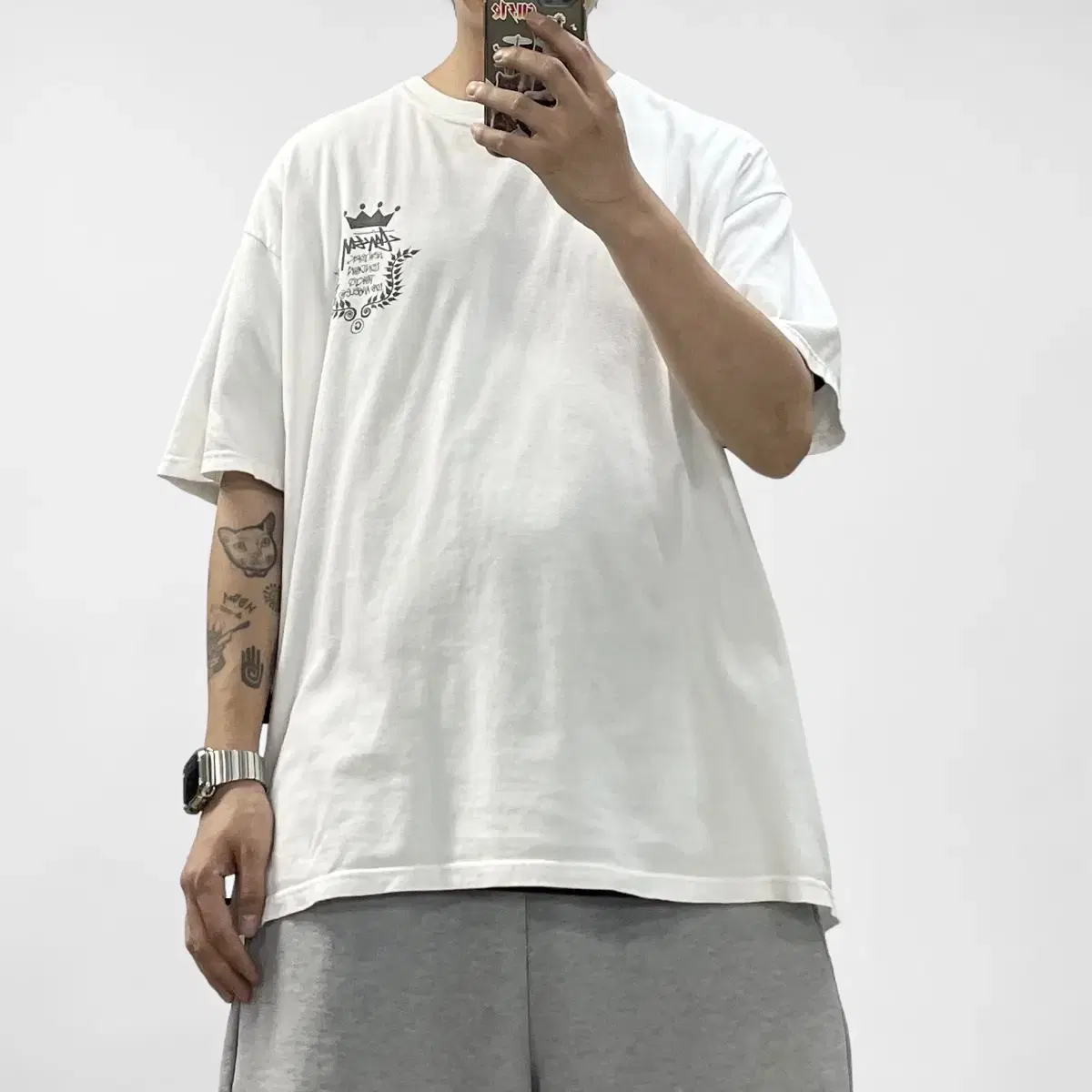 스투시 Stussy 크라운 레스 반팔 티셔츠 화이트