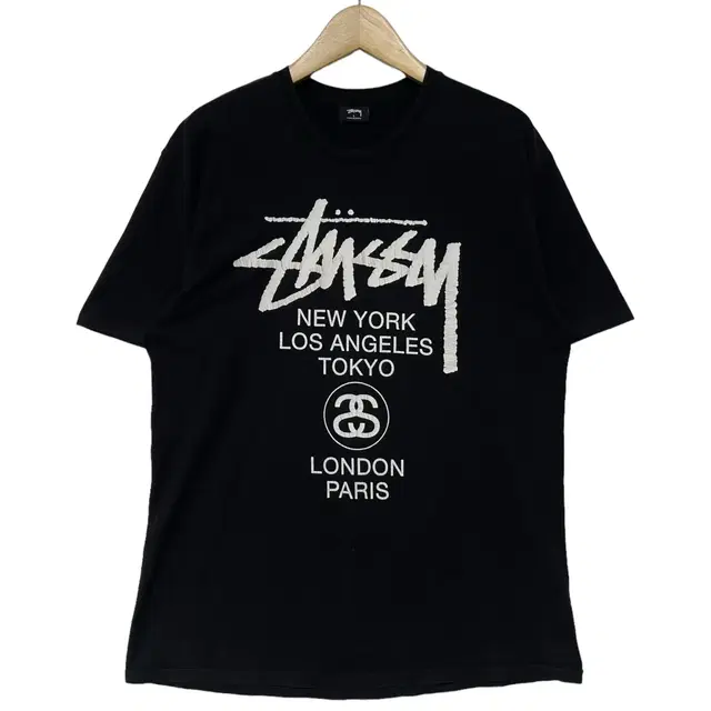 스투시 Stussy 월드투어 반팔 티셔츠 블랙