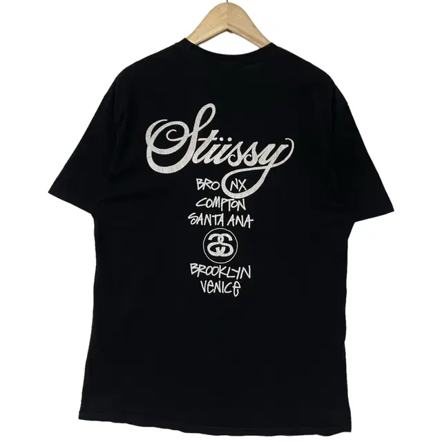 스투시 Stussy 월드투어 반팔 티셔츠 블랙