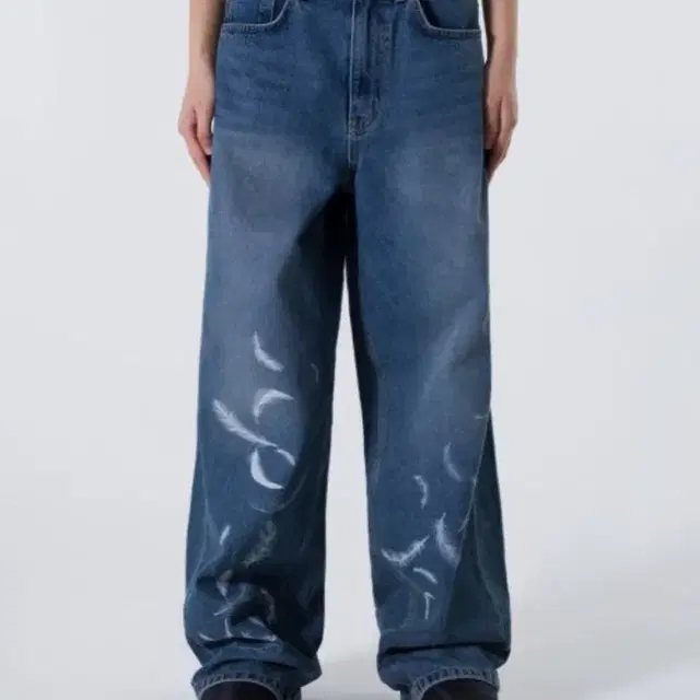 Leey FEATHER WIDE DENIM PANTS BLUE 1사이즈