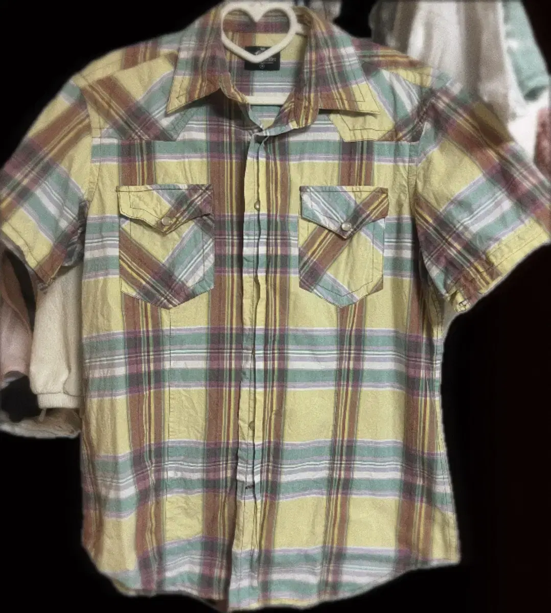 Check Western Short Sleeve Shirt Vintage