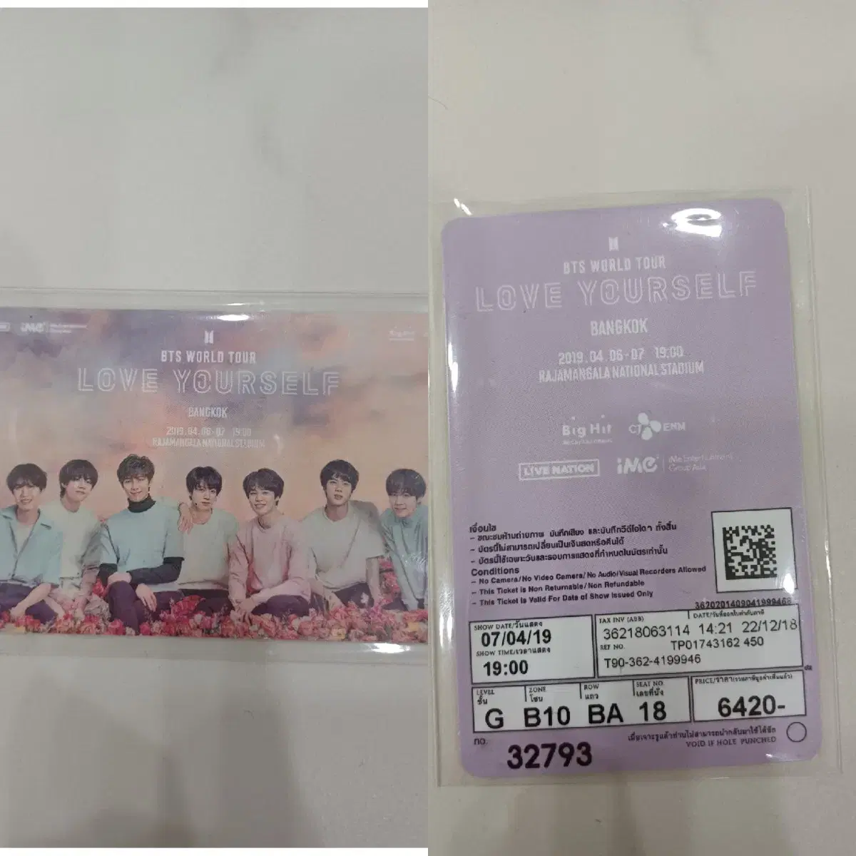 TodayOnly this price!!!![Rare Item] BTS(방탄소년단) LEWSELCON Bangkok Kard Ticket