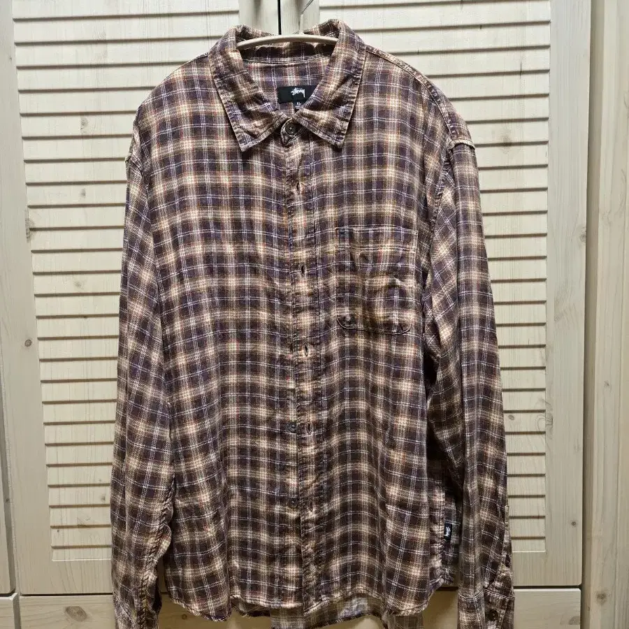 トップス 90s old stussy NAVY plaids S/S SHIRT L 90s old stussy NAVY plaids S/S SHIRT L 90s Stussy Button Up