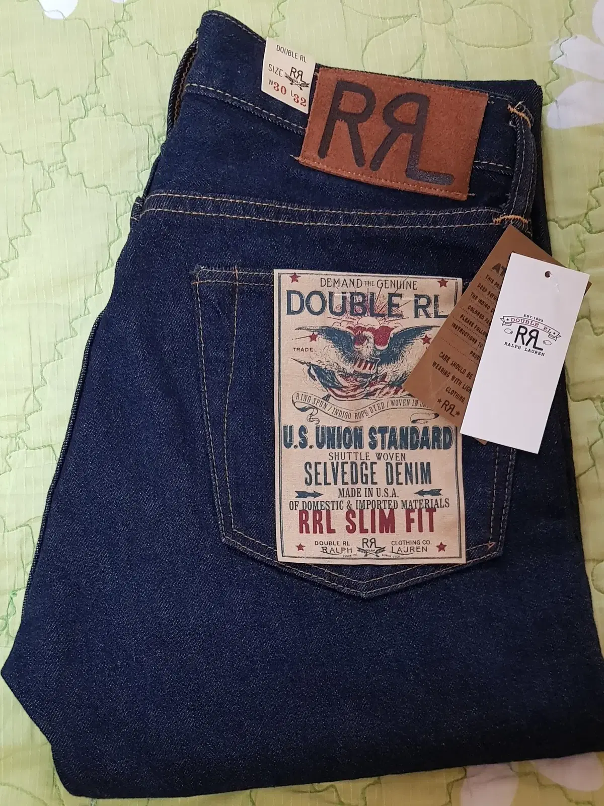 RRL Slim Fit One Wash Selvedge Denim in size 30/32 for sale.