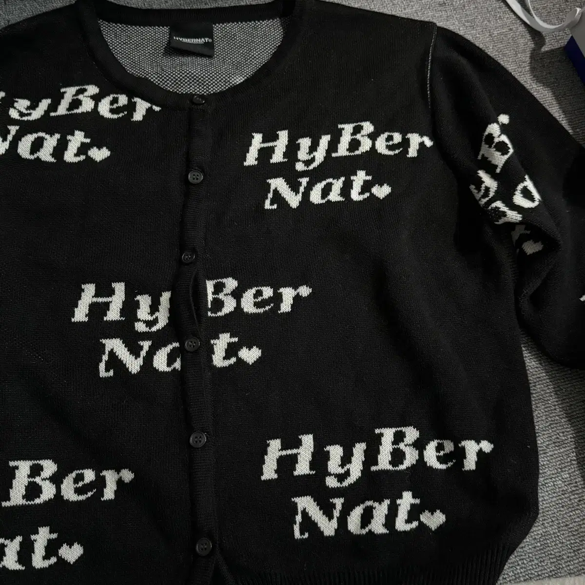 HYBER NAT black knit cardigan sells