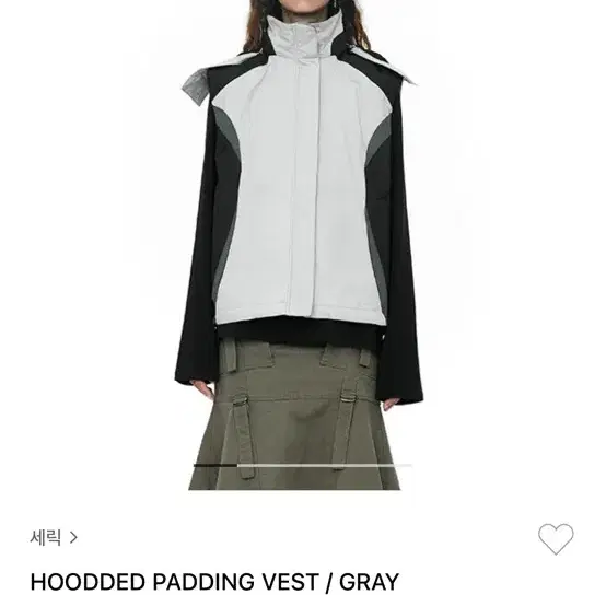 세릭 HOODDED PADDING VEST / GRAY