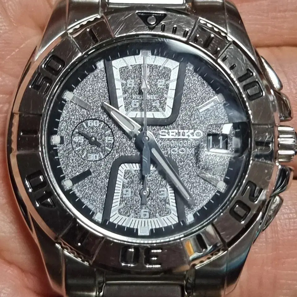 세이코 (SEIKO) 크로노 그래프 7T92-0LHO 시계 보증서포함 풀