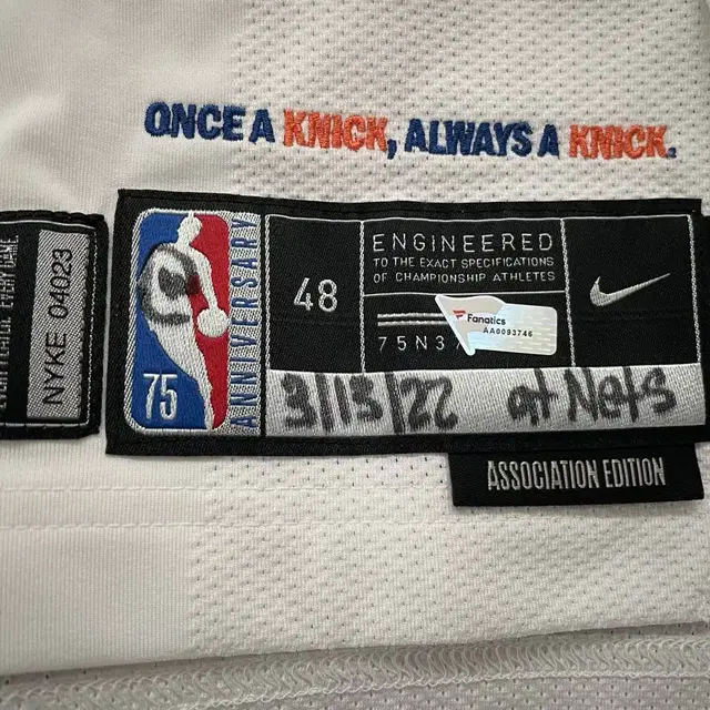 RJ 배럿 게임 원 져지 game worn 실착 유니폼