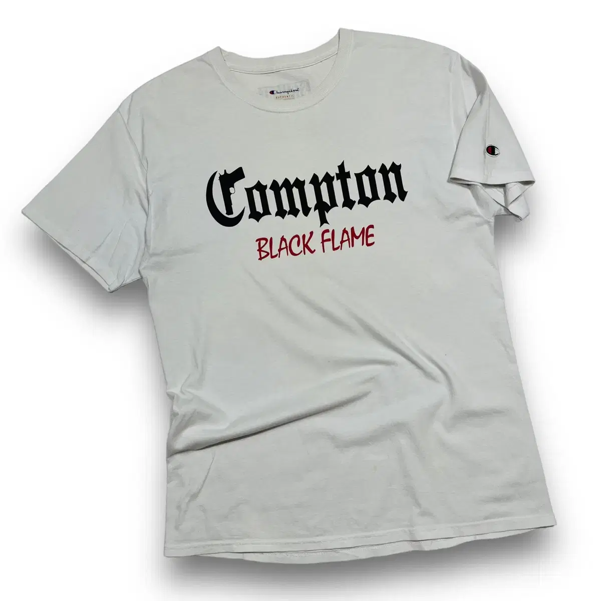 Champion lettering gun logo white vintage T-shirt