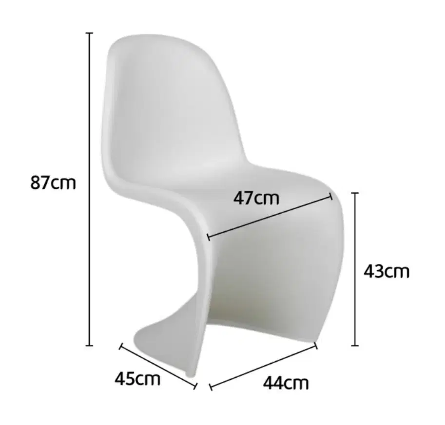 팬톤체어 의자 화이트 디자이너 체어 2개 펜톤체어 인테리어