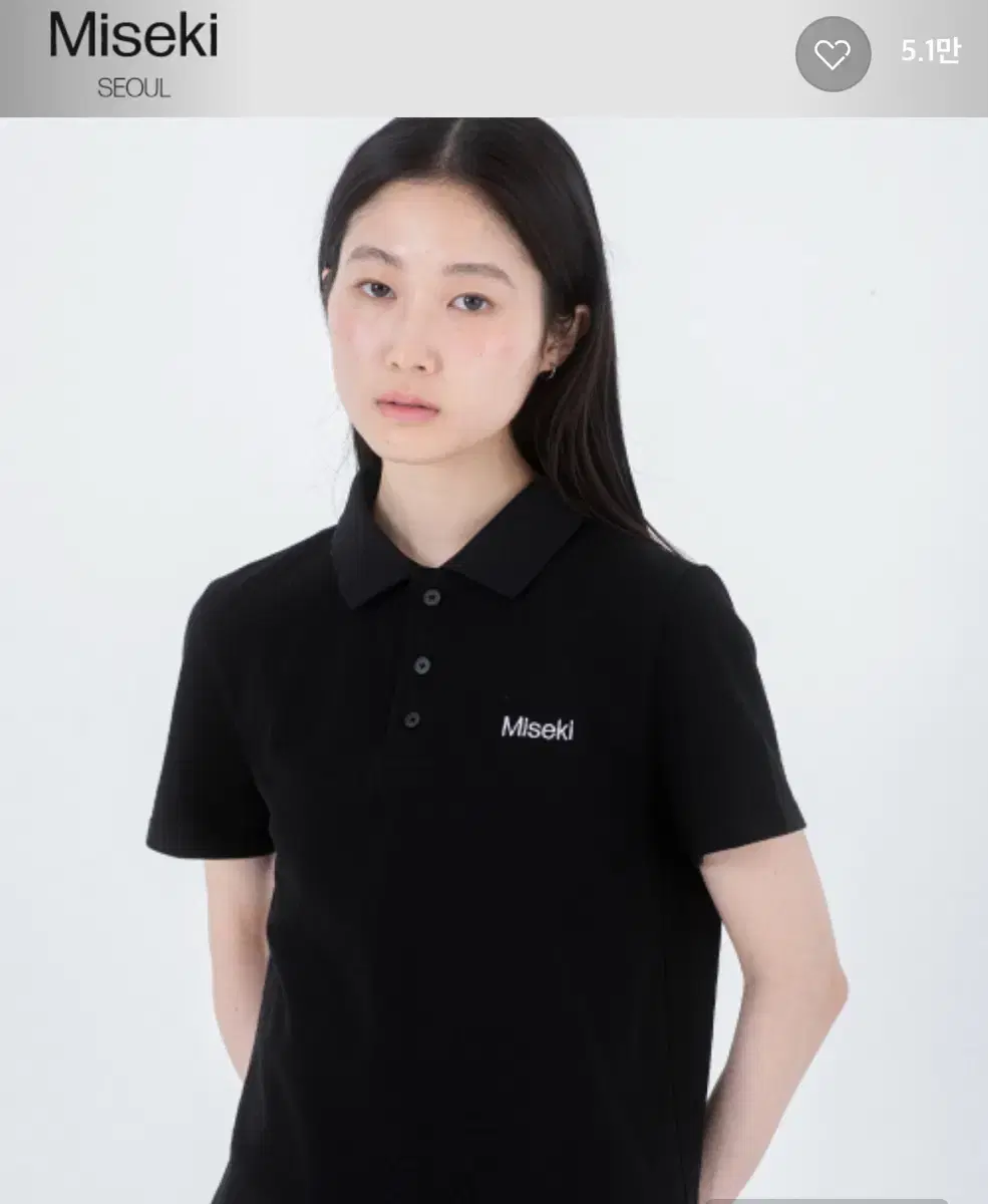 미세키서울 Logo pk t-shirts BLACK 카라티