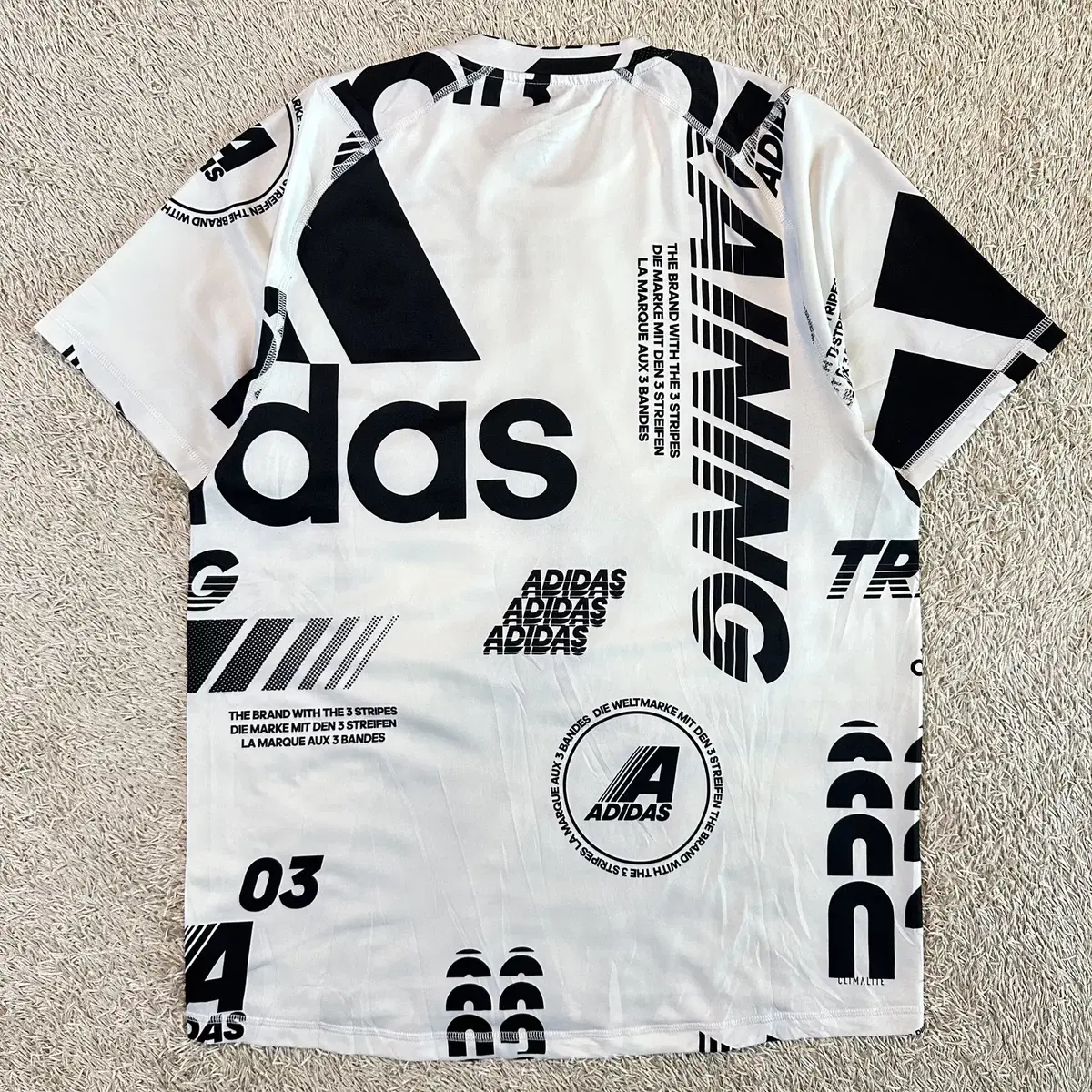 [L] 아디다스 ADIDAS AOP 모토 기능성 반팔 티셔츠