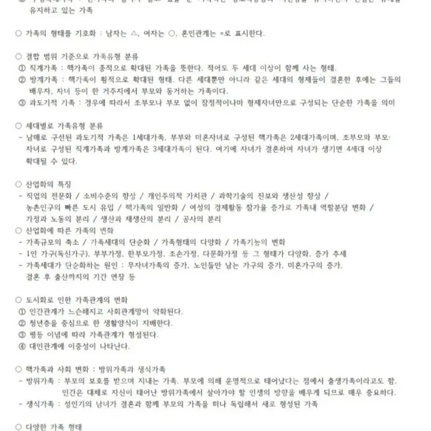 독학사 가정학 3단계  가족관계, 가정자원관리, 식생활과건강 요약&기출