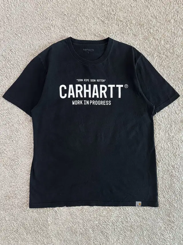 [L] 칼하트 윕 CARHARTT WIP 스펠로고 반팔 티셔츠 블랙