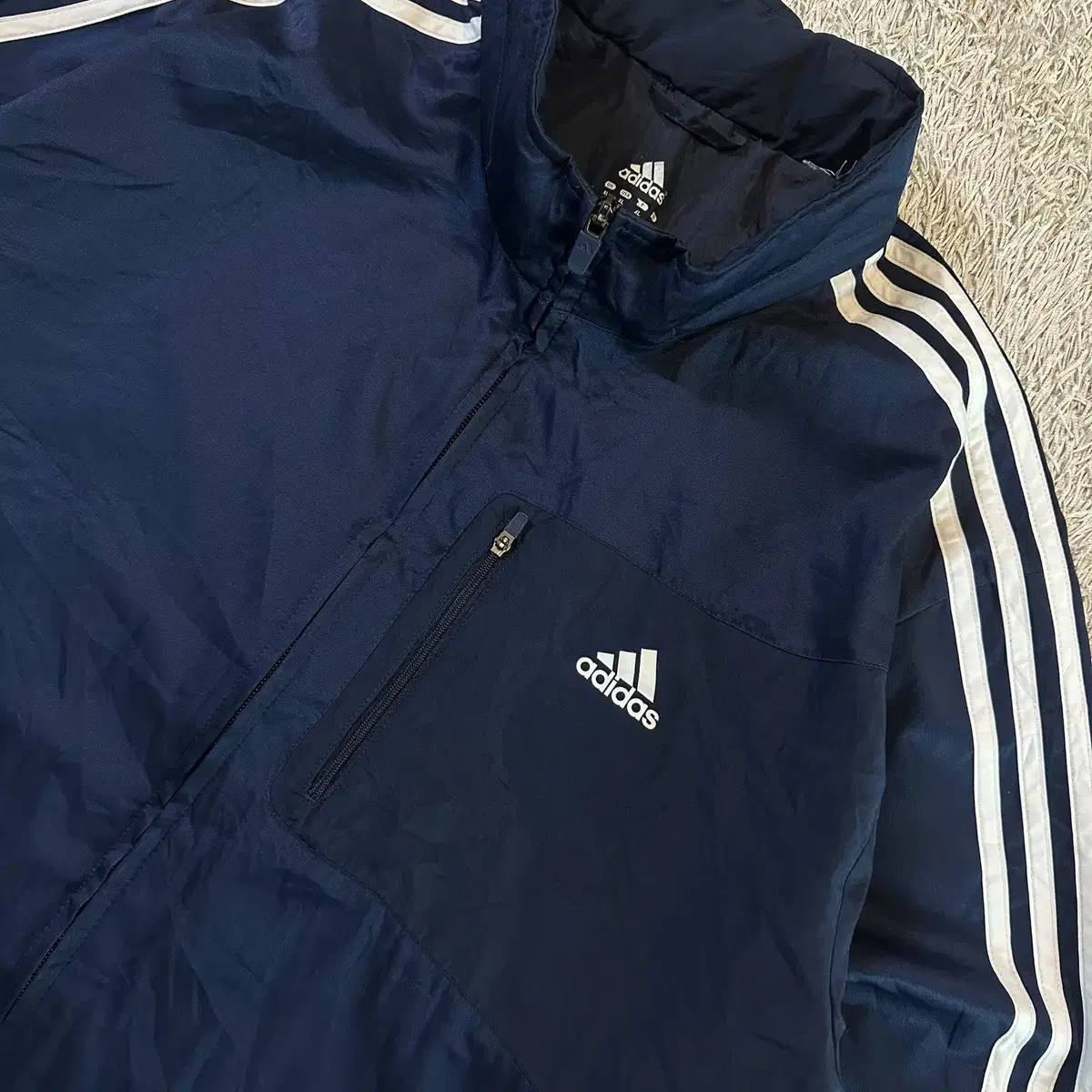 [XL] 아디다스 ADIDAS 올드스쿨 삼각로고 바람막이 자켓 네이비