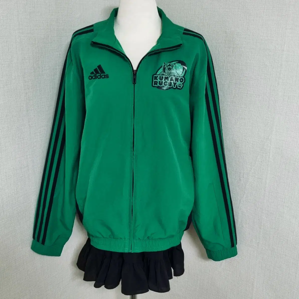 Limited Time Sale/Adidas Green Black Cotton Barrier Windbreaker Uniform Jacket Jersey