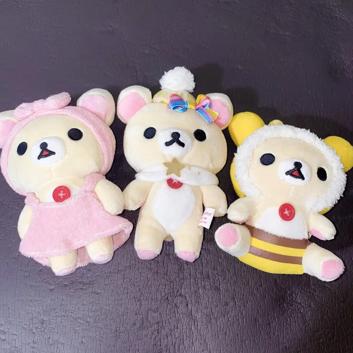 Korirakkuma doll Bathing Rainbow Bee Nuigurumi keyring Kiiroitori Sanx