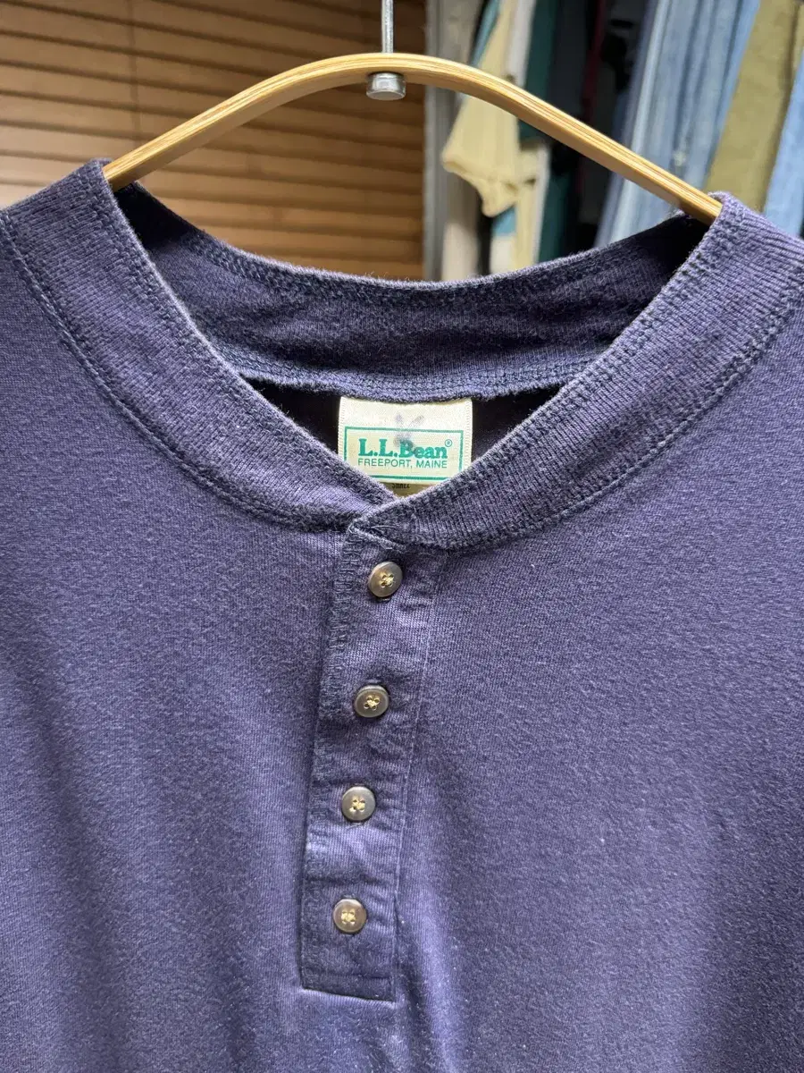 90s 'MADE IN USA' L.L.Bean l Elvin Cotton Henley Neck Short Sleeve