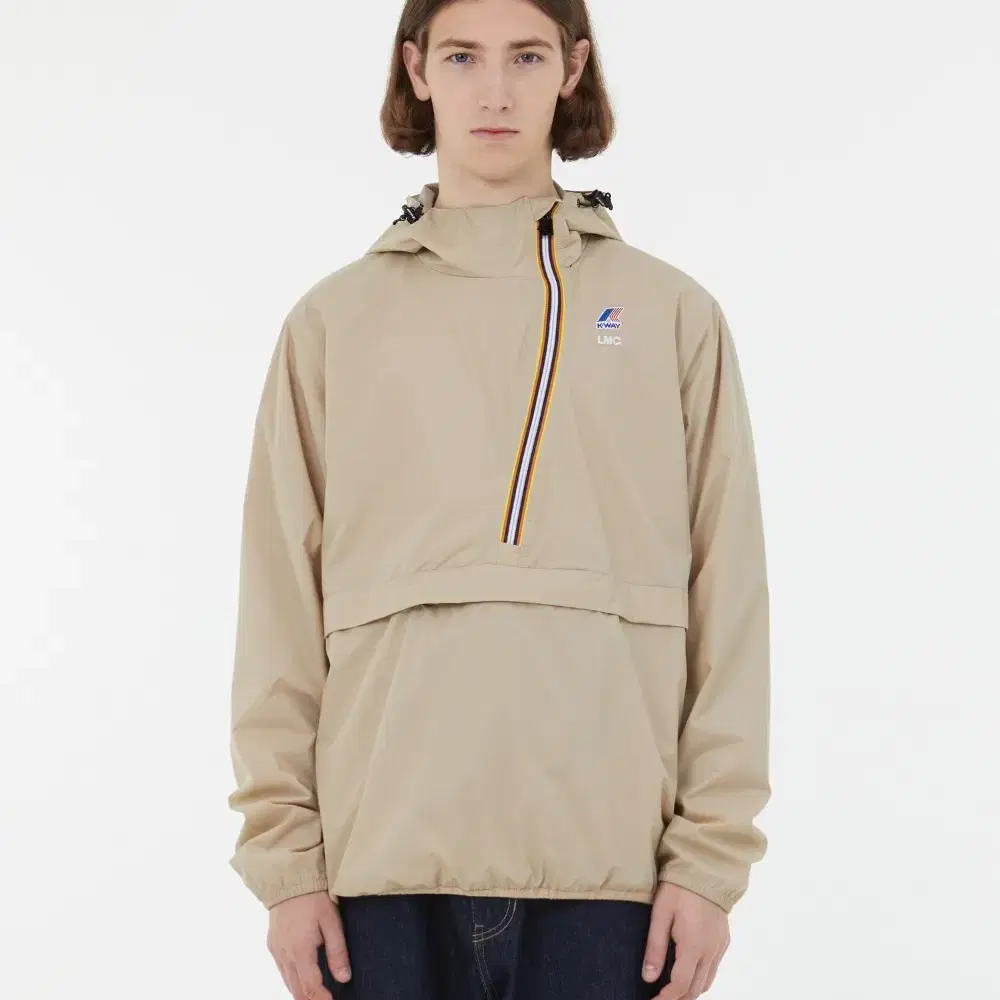 LMC X K-WAY CURVED ANORAK JACKET BEIG