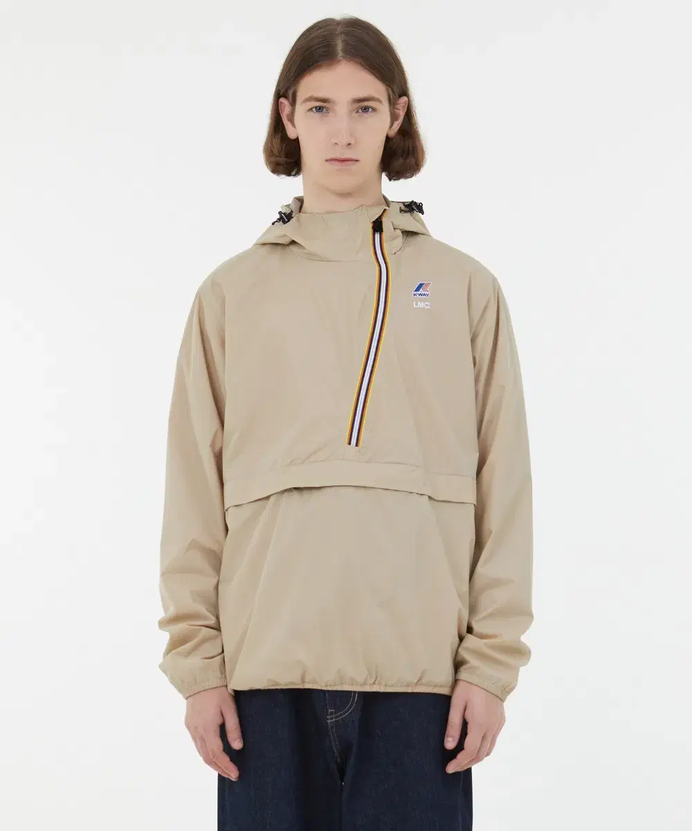 LMC X K-WAY CURVED ANORAK JACKET BEIG