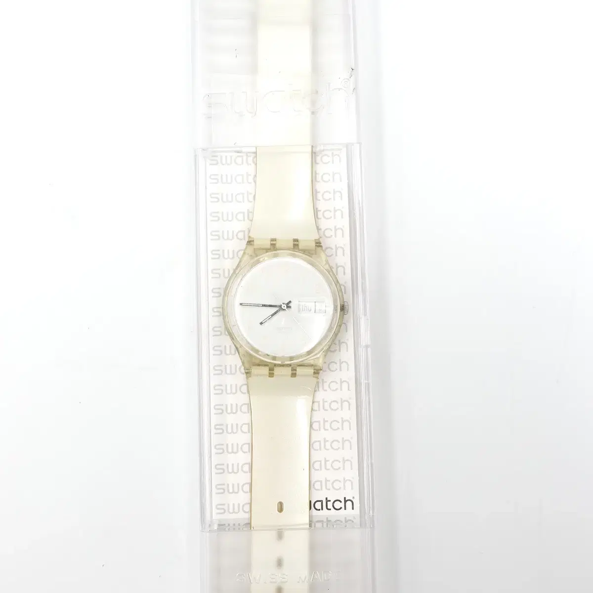 VINTAGE SWATCH WH 빈티지 컬렉터블 투명 화이트