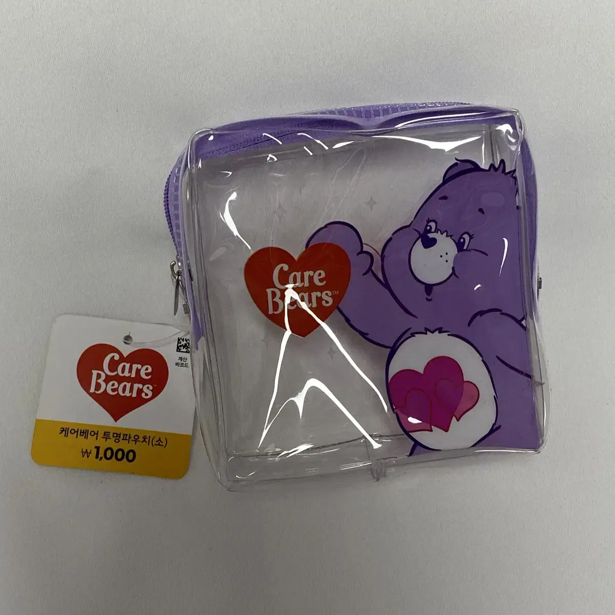 Daiso bora Purple Care Bear Pow Transparent Pouch So