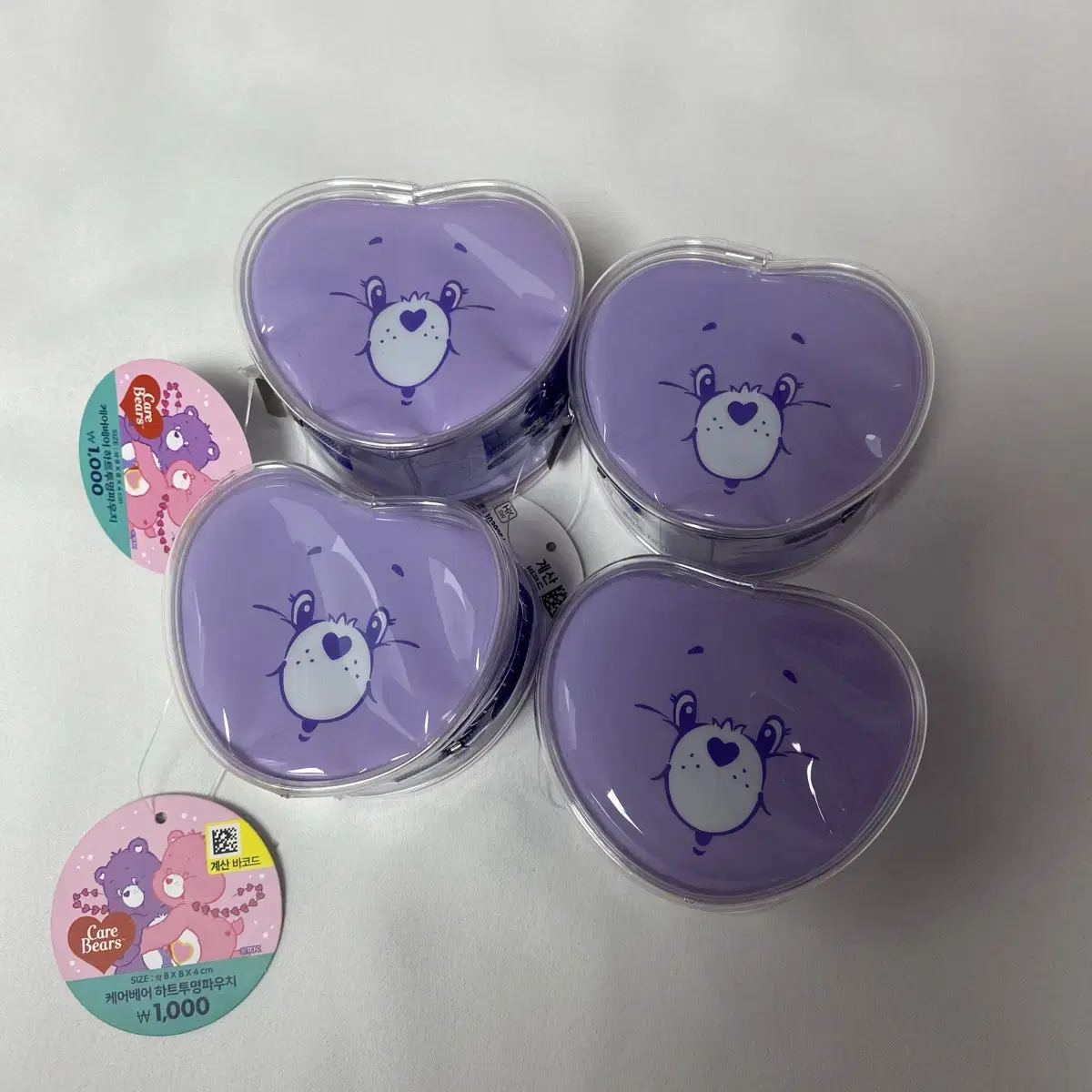 Daiso bora Purple Care Bear Pow Heart Transparent Pow