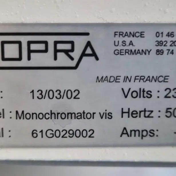 SOPRA  Monochromator vis  소프라단색기.