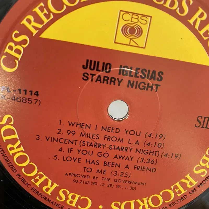 JULIO IGLESIAS LP / AA4140