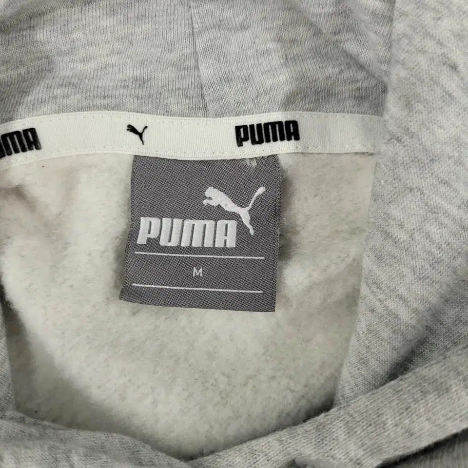 PUMA 퓨마 푸마 멜란지 그레이 핑크 도트로고 빅프린팅 코튼혼방 스웻